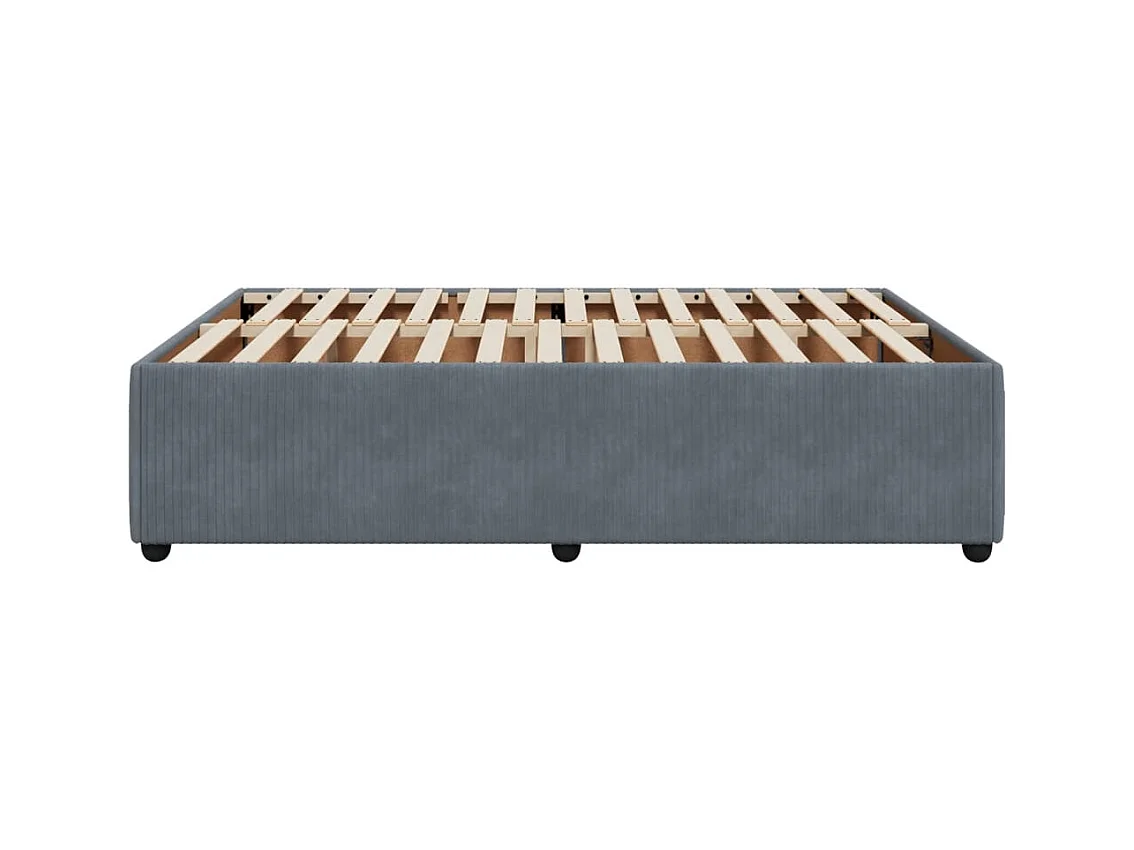 Cadre de lit sans matelas gris foncé 140x190 cm velours