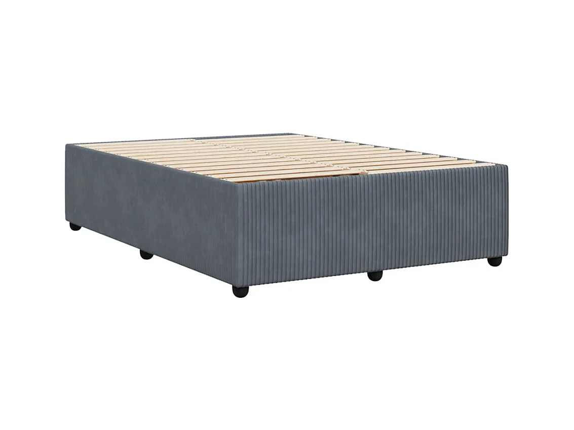Cadre de lit sans matelas gris foncé 140x190 cm velours