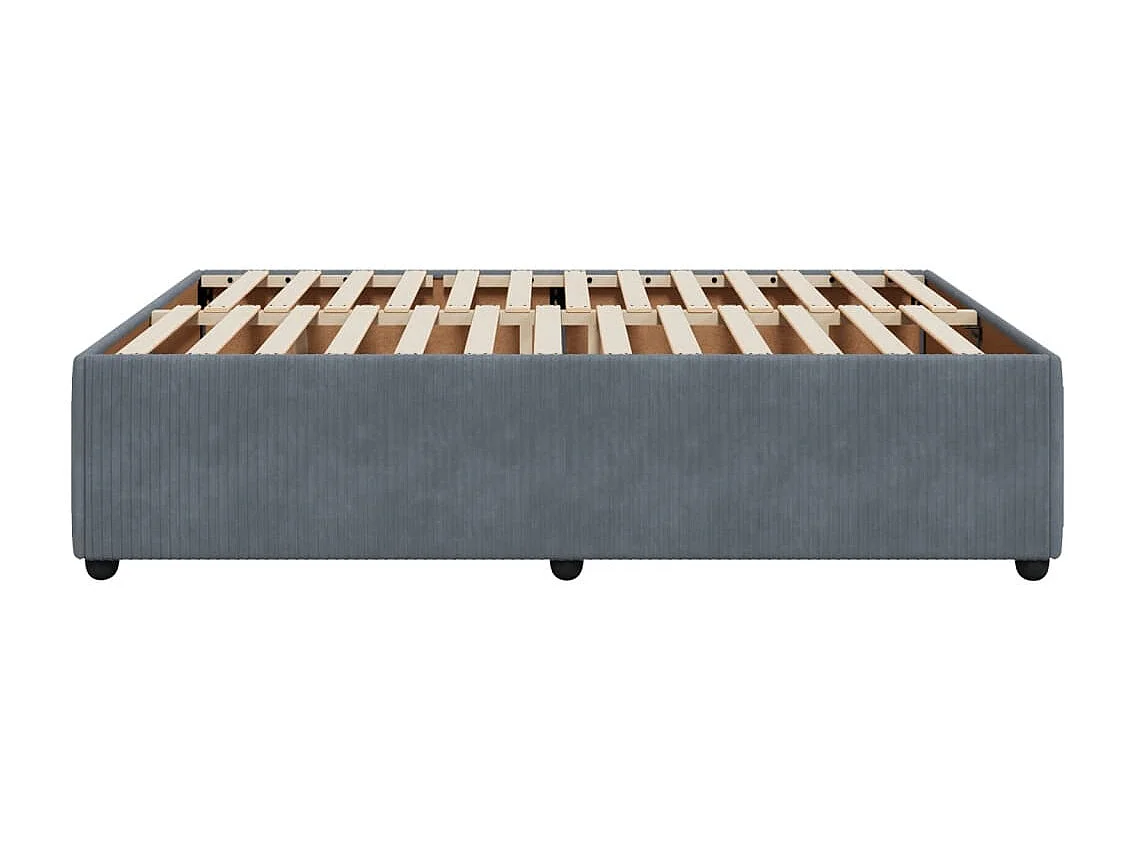 Bettgestell ohne Matratze Dunkelgrau 140x190 cm Samt