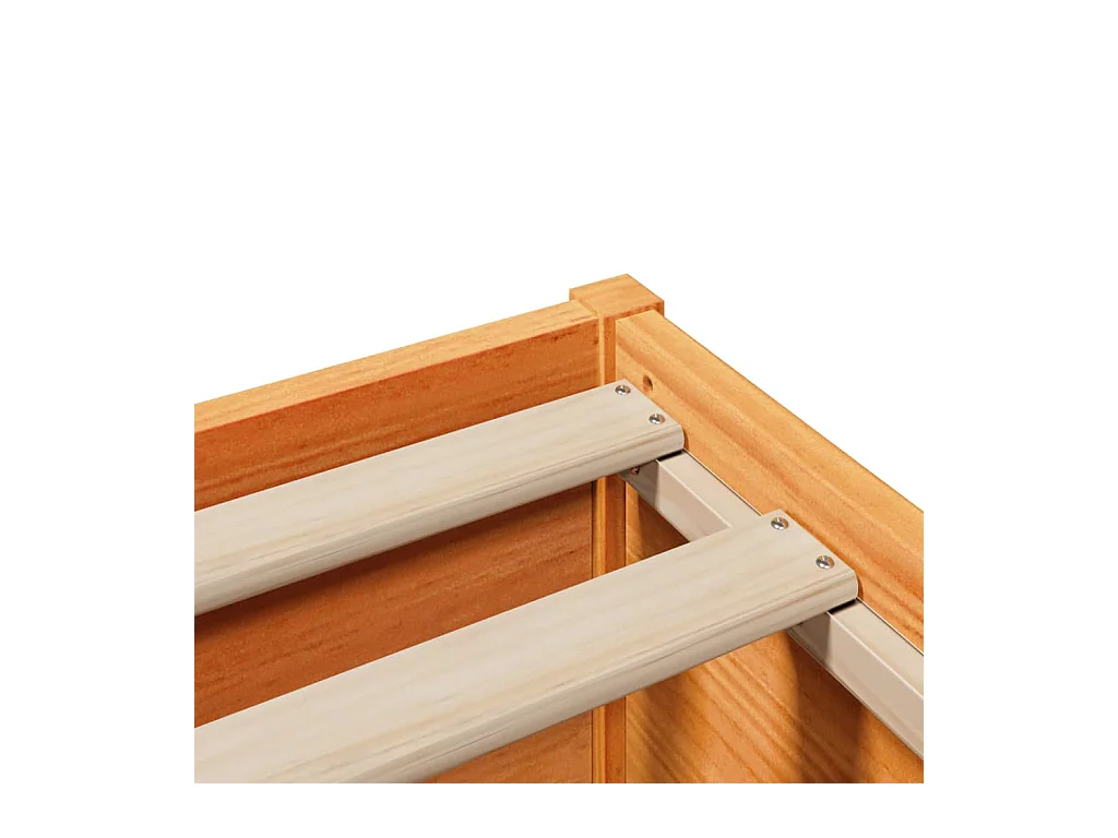 Bedframe met hoofdbord massief grenenhout wasbruin 120x190 cm