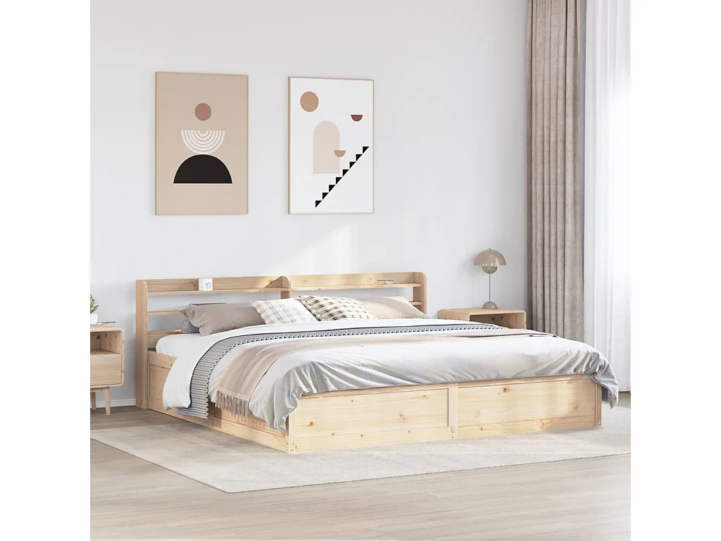 Giroletto con Testiera 180x200 cm Massello Pino