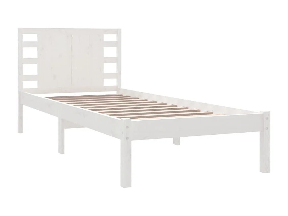Massivholzbett ohne Matratze Weiß 100x200 cm Kiefernholz