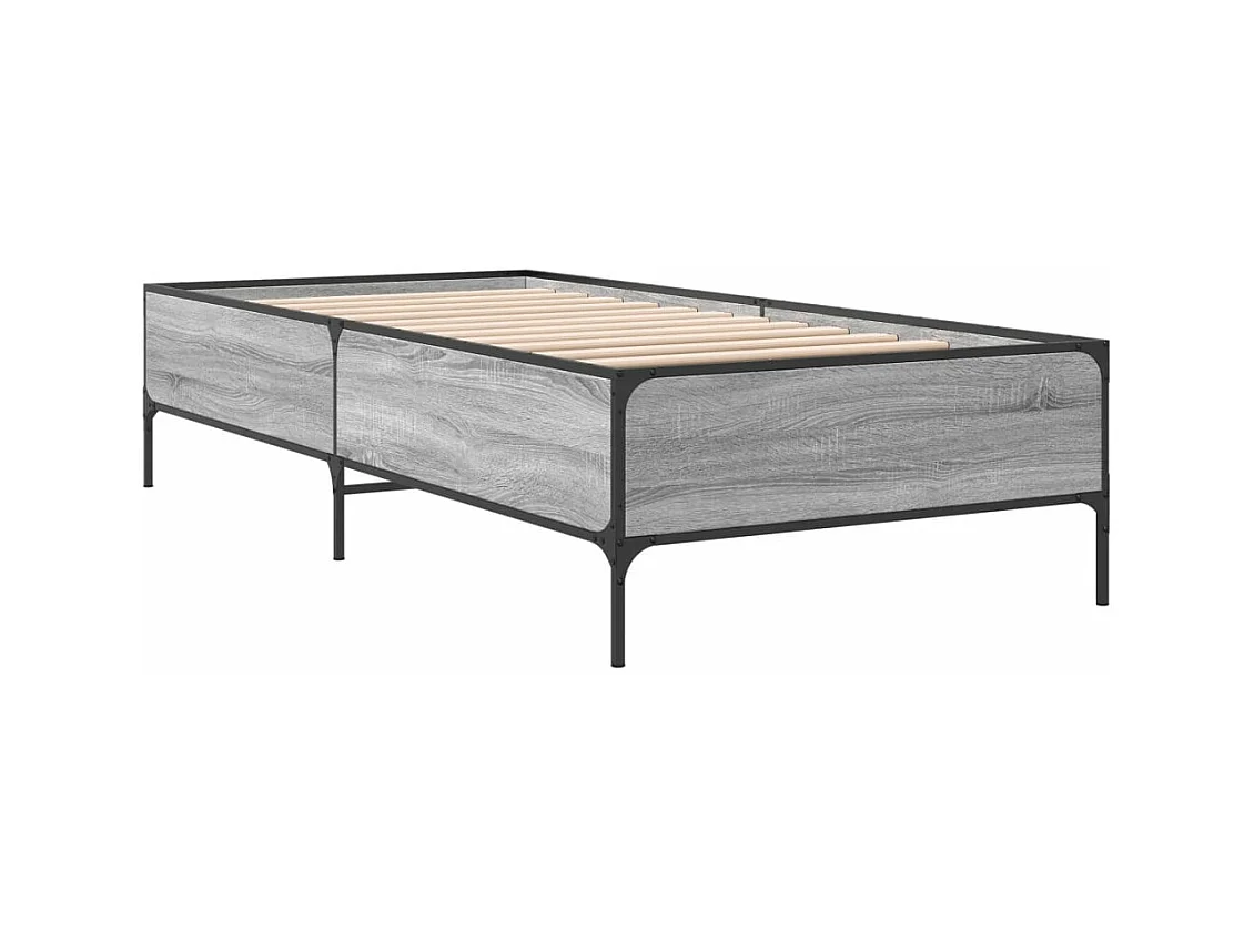 Cadre de lit sans matelas sonoma gris 75x190 cm