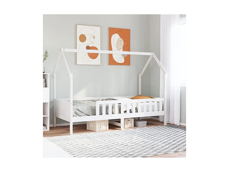 Bedhuis wit massief grenenhout 80x200 cm