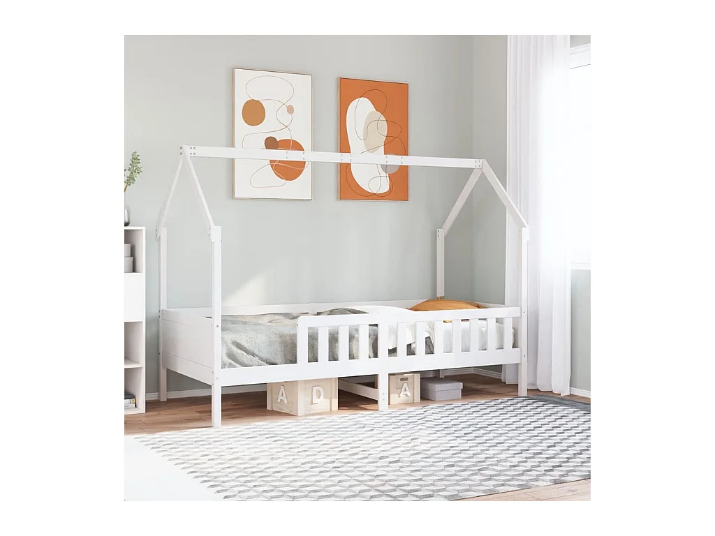 Cadre de lit d'enfants forme de maison sans matelas pin