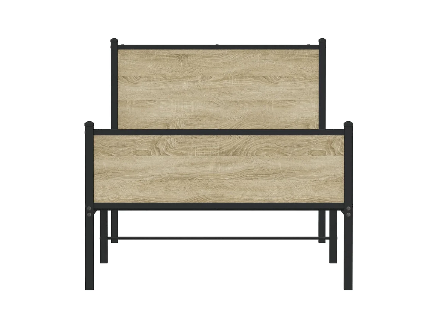 Estructura de cama sin colchón metal roble Sonoma 100x200 cm