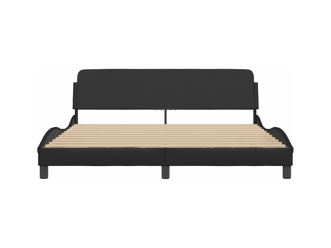 Cadre de lit sans matelas noir 180x200 cm similicuir