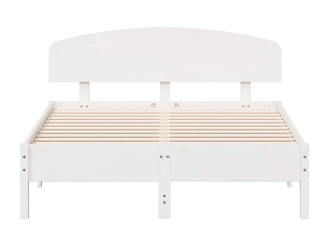 Massivholzbett ohne Matratze Weiß 135x190 cm Kiefernholz