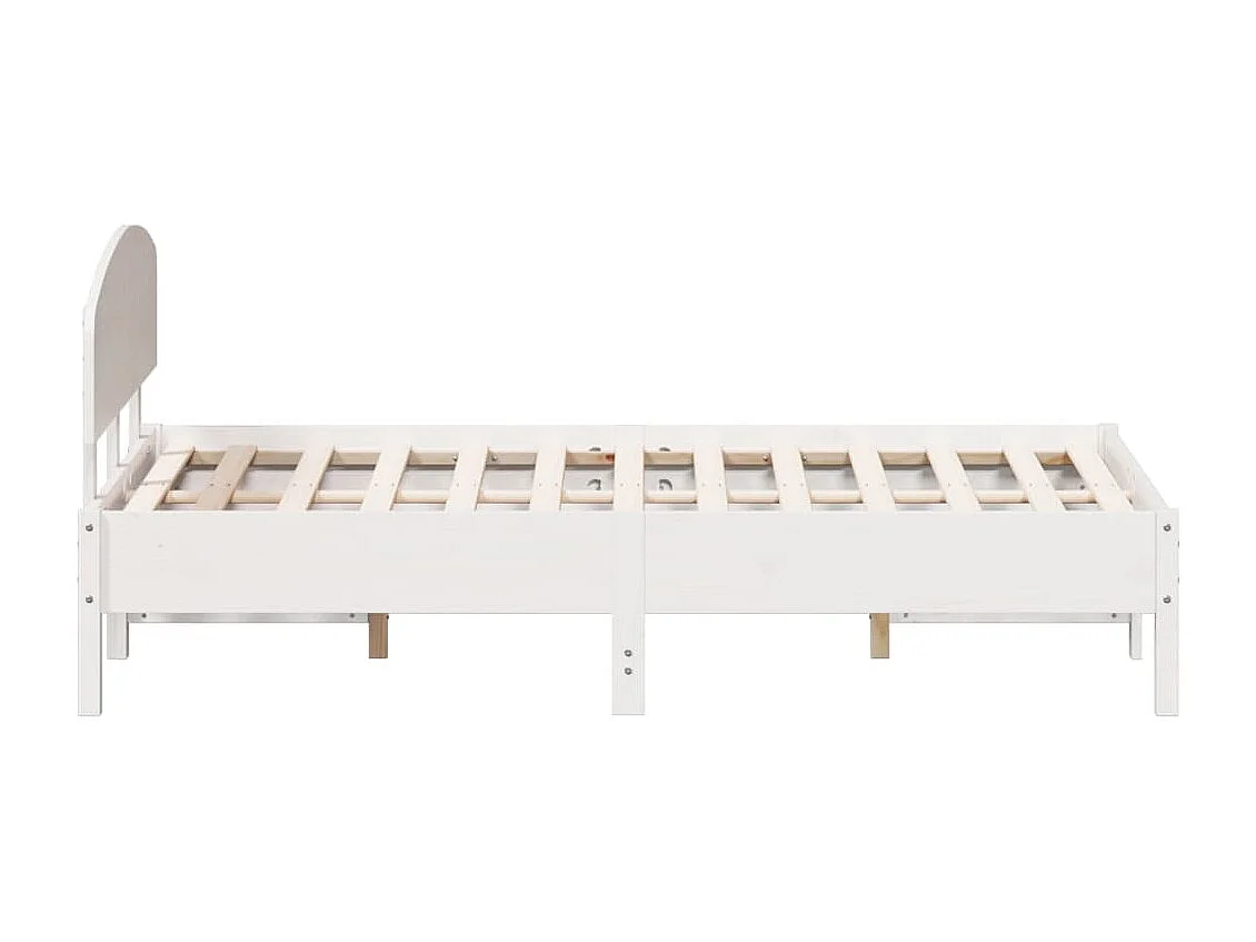 Massivholzbett ohne Matratze Weiß 135x190 cm Kiefernholz