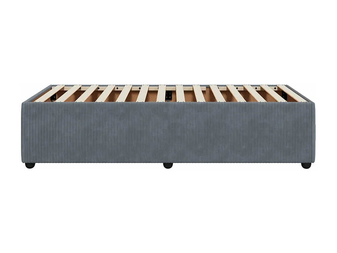 Cadre de lit sans matelas gris foncé 100x200 cm velours