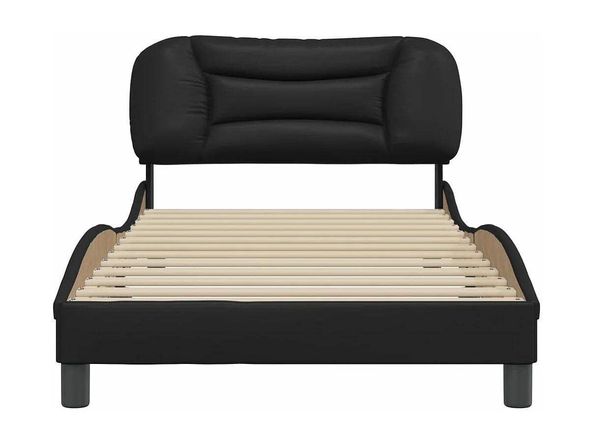 Cadre de lit sans matelas noir 100x200 cm similicuir