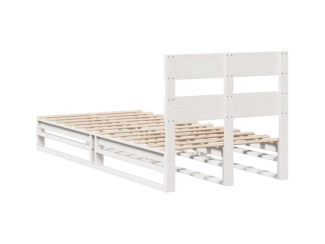 Giroletto senza Materasso Bianco 100x200 cm Legno Massello Pino