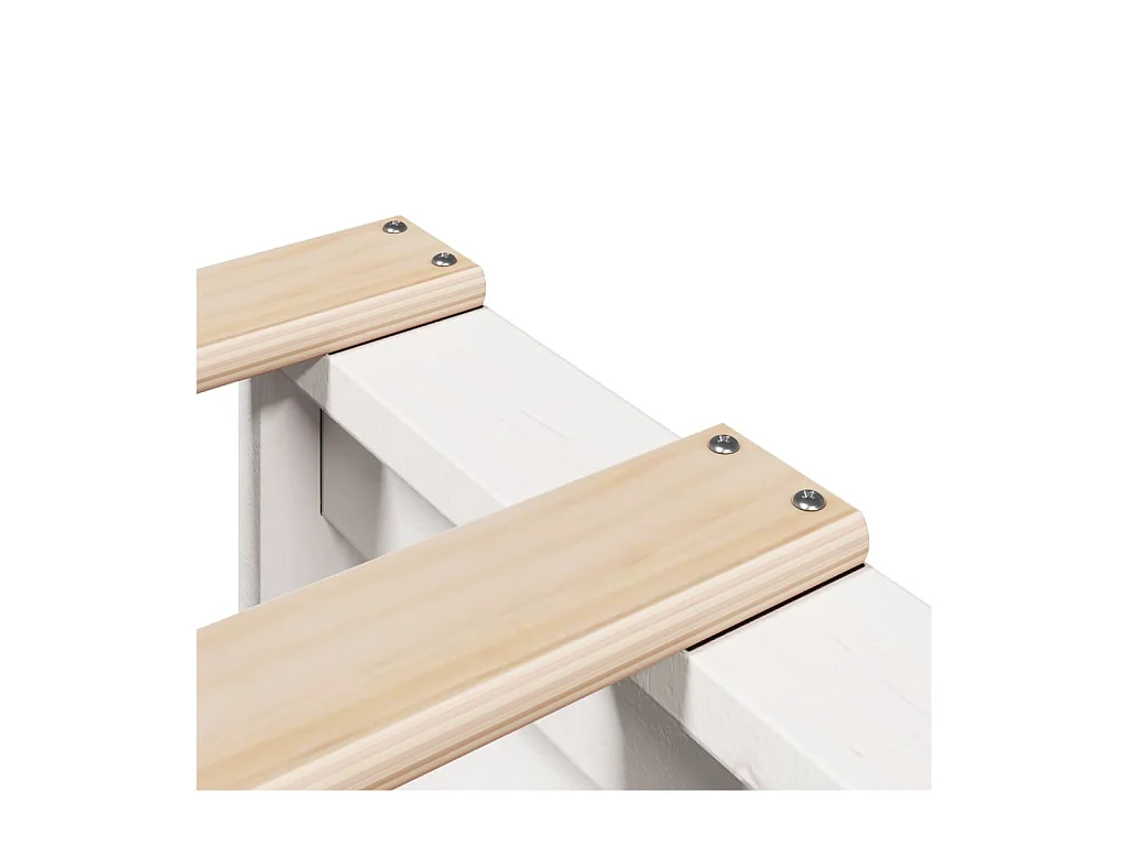 Giroletto senza Materasso Bianco 100x200 cm Legno Massello Pino