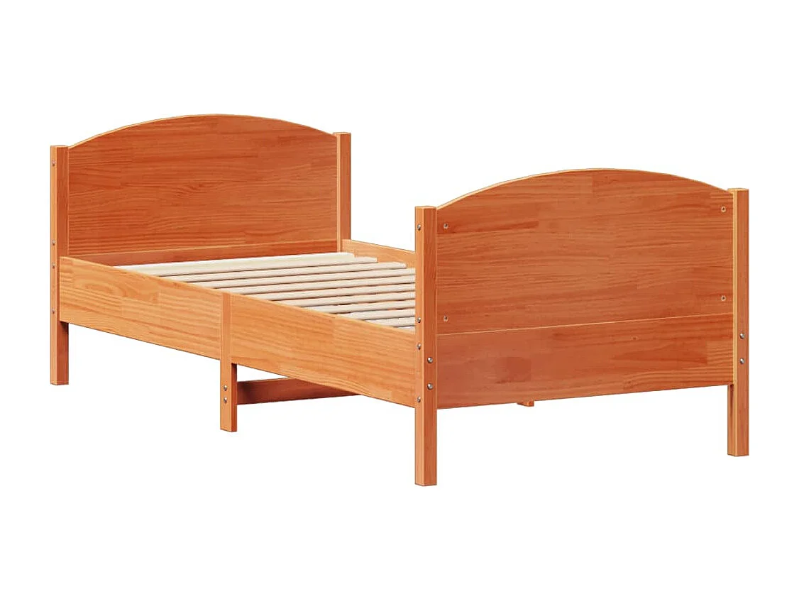 Letto senza Materasso Marrone Cera 75x190 cm in Legno di Pino