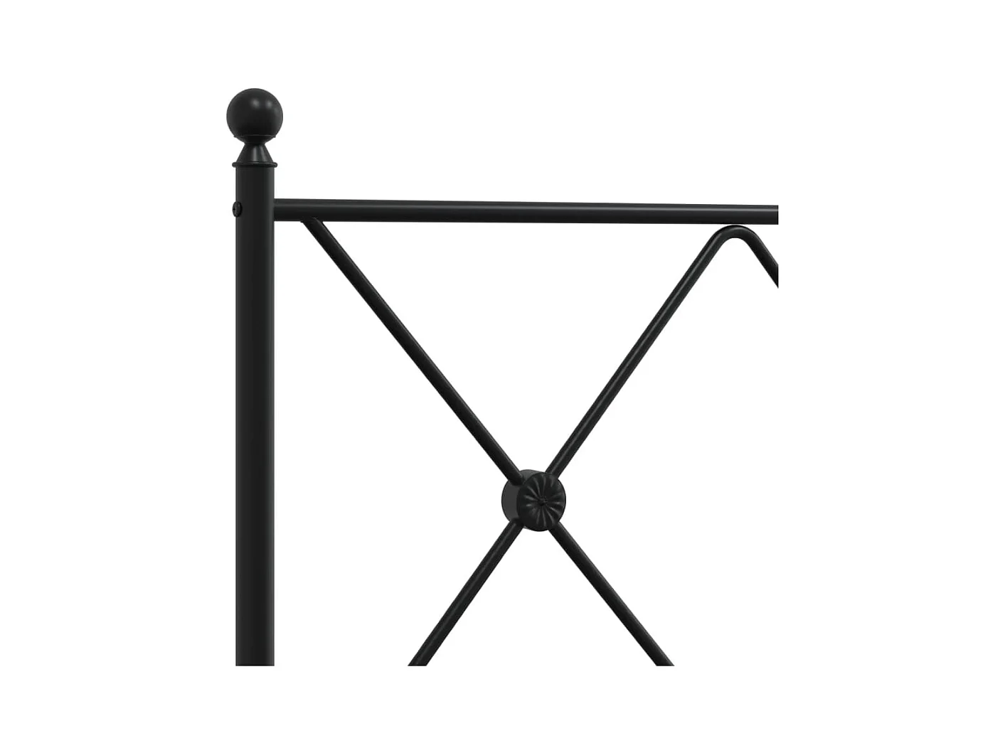 Giroletto con Testiera in Metallo Nero 140x190 cm