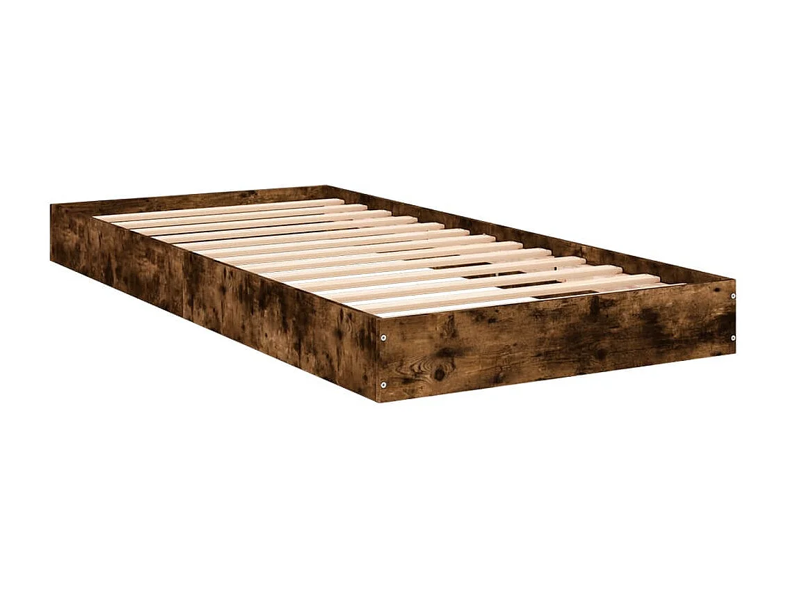 Bettgestell ohne Matratze Räuchereiche 90x200 cm Holzwerkstoff