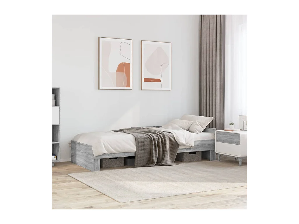 Cadre de lit sans matelas sonoma gris 90x190 cm