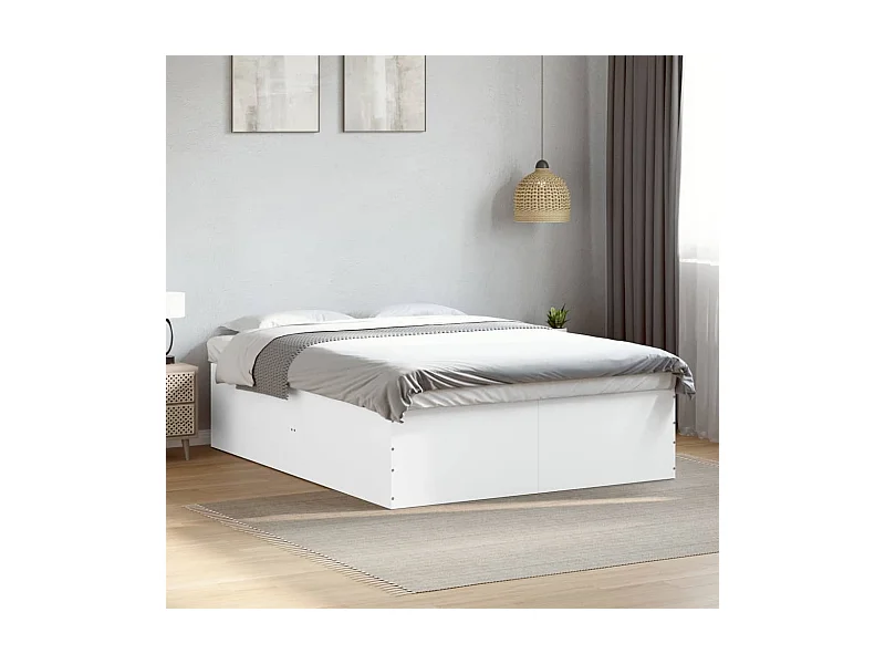 Cadre de lit sans matelas blanc 150x200 cm
