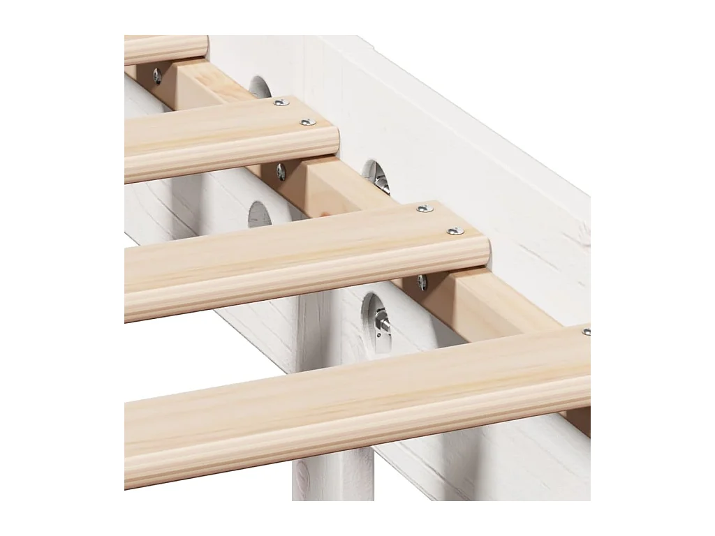 Letto senza Materasso Bianco 75x190 in Legno Massello di Pino