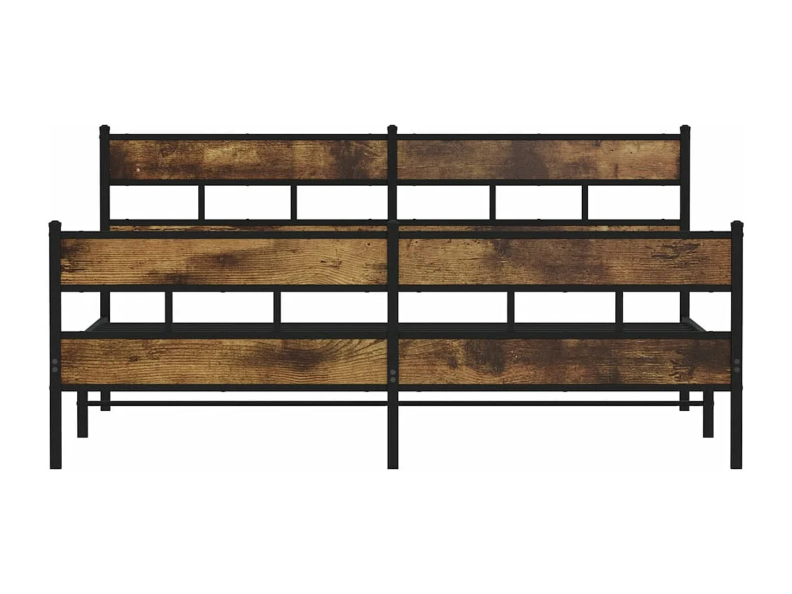 Cadre de lit en métal sans matelas chêne fumé 180x200 cm
