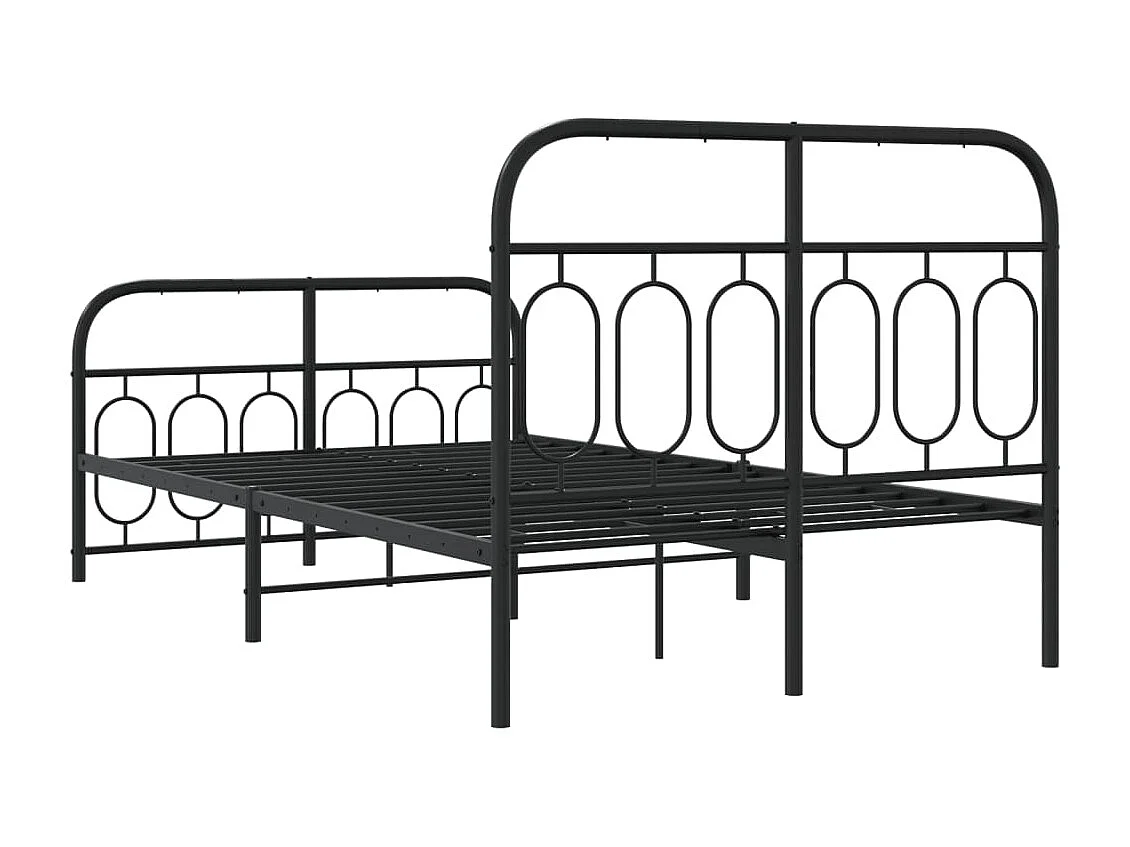 Bedframe met hoofd- en voeteneinde metaal zwart 120x200 cm