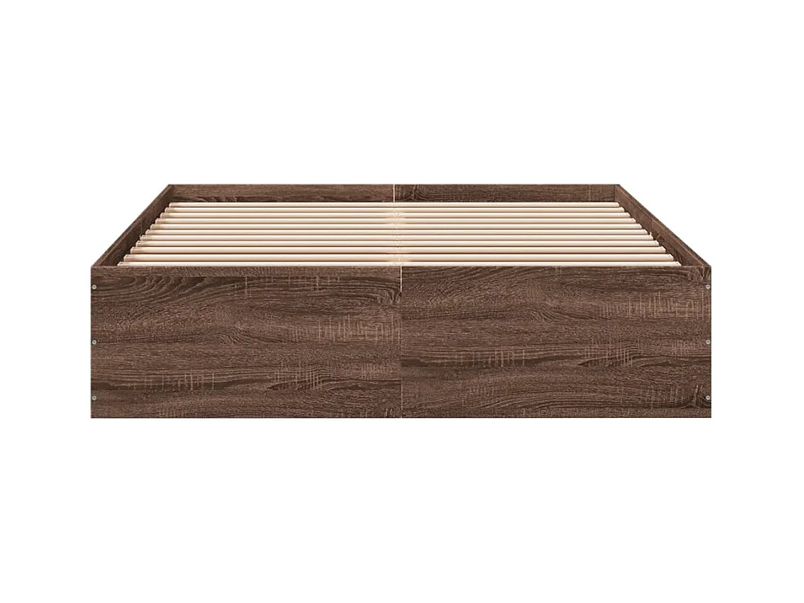 Bettgestell Braun Eichen-Optik 135x190 cm Holzwerkstoff
