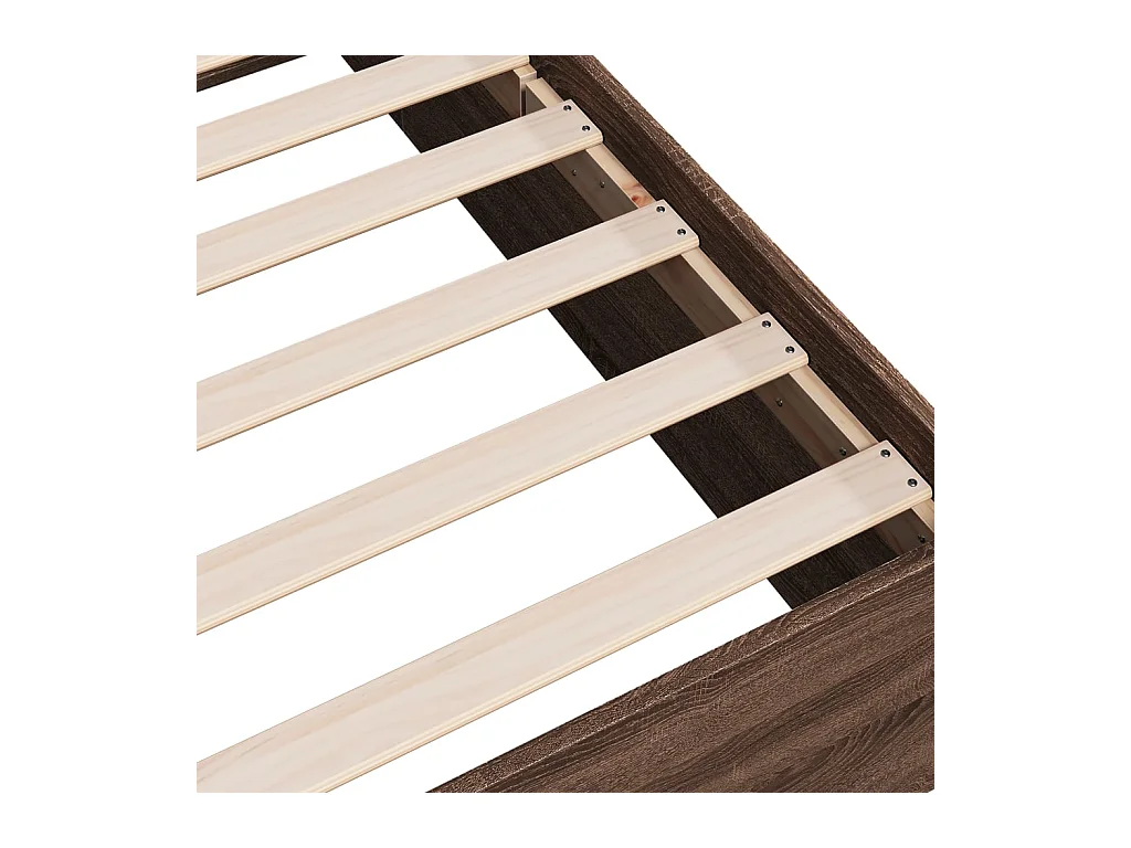 Bettgestell Braun Eichen-Optik 135x190 cm Holzwerkstoff