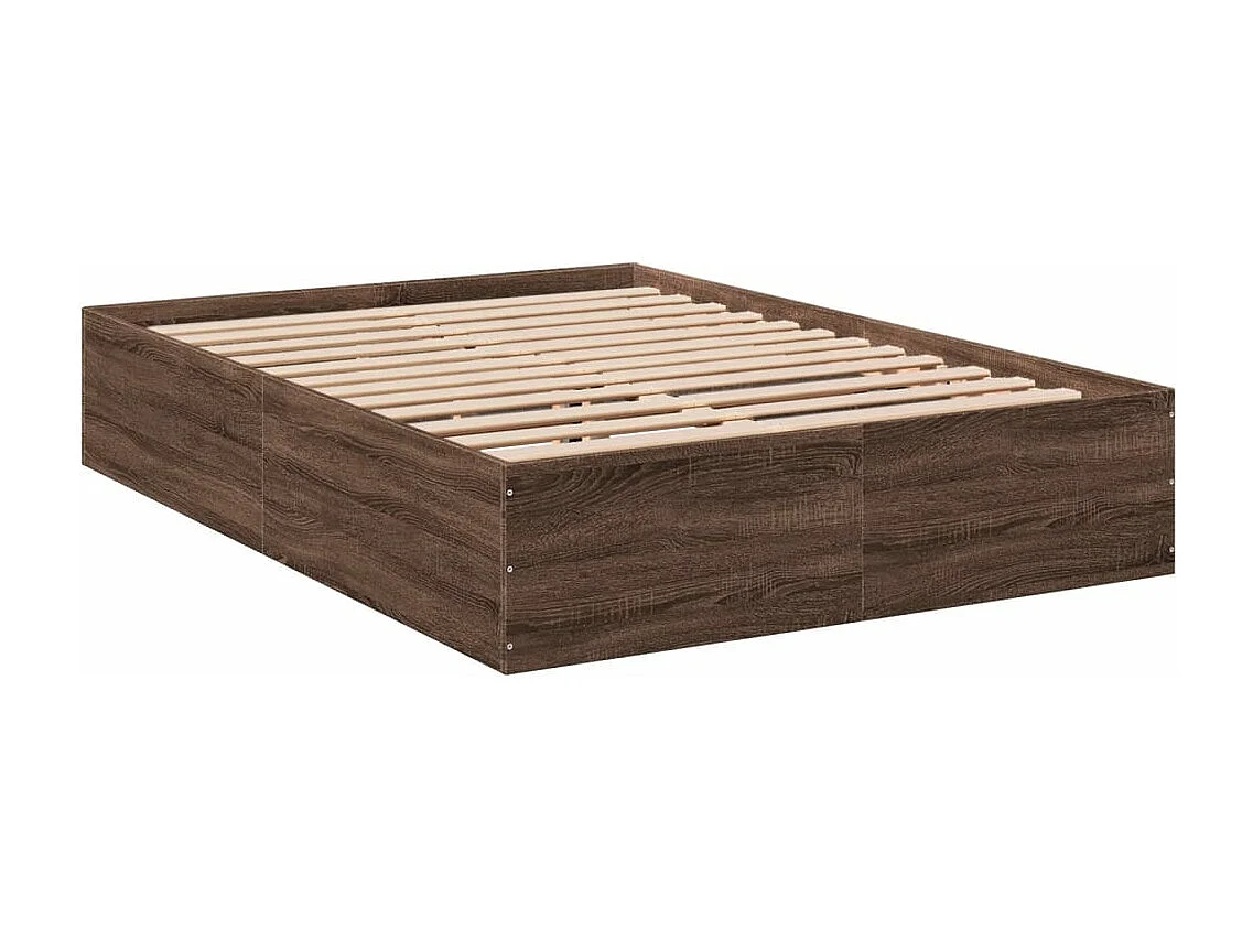 Cadre de lit sans matelas chêne marron 135x190 cm