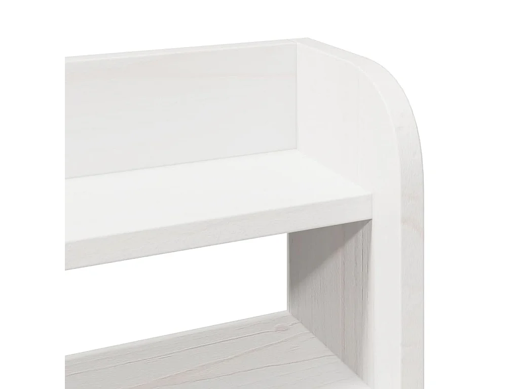 Giroletto con Testiera Bianco 75x190 cm Legno Massello di Pino