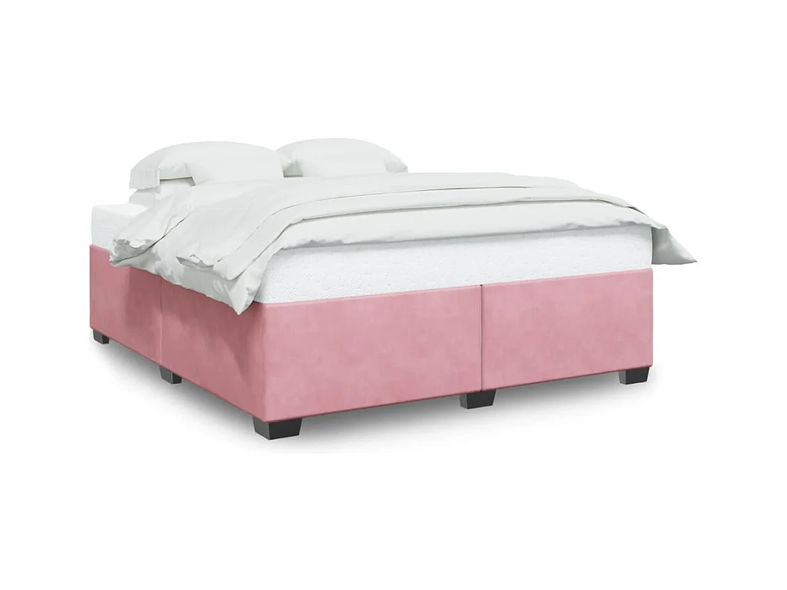 Cadre de lit sans matelas rose 180x200 cm velours