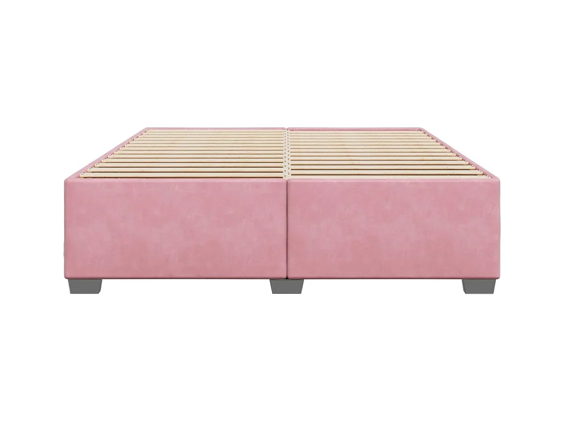 Cadre de lit sans matelas rose 180x200 cm velours