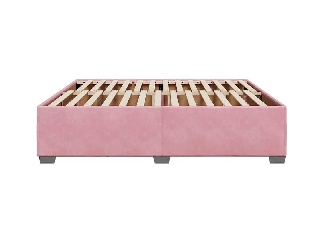 Cadre de lit sans matelas rose 180x200 cm velours