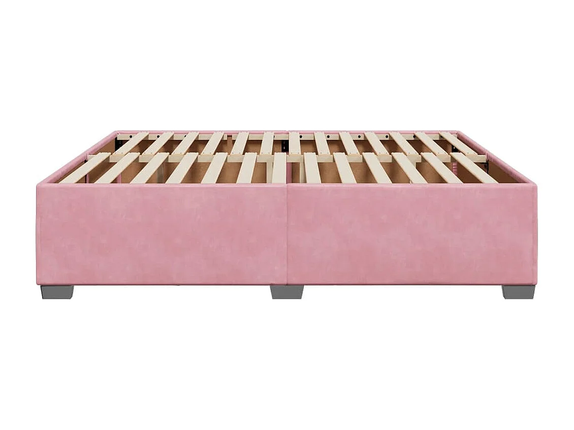 Cadre de lit sans matelas rose 180x200 cm velours