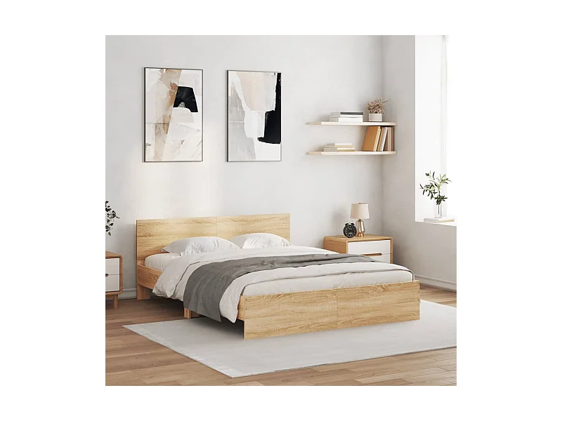 Cadre de lit sans matelas chêne sonoma 140x200 cm