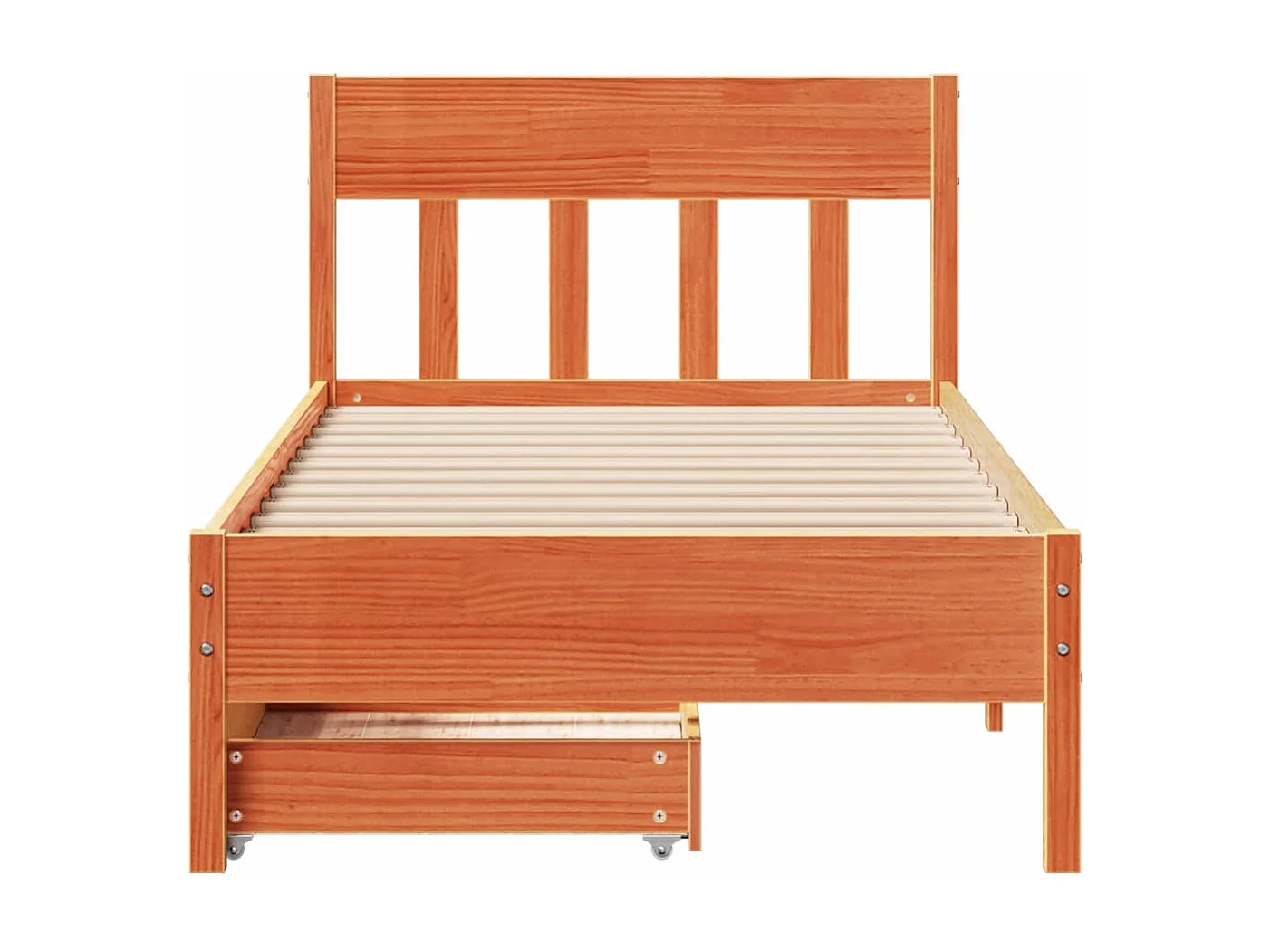 Cama sem colchão 100x200 cm pinho maciço castanho-mel