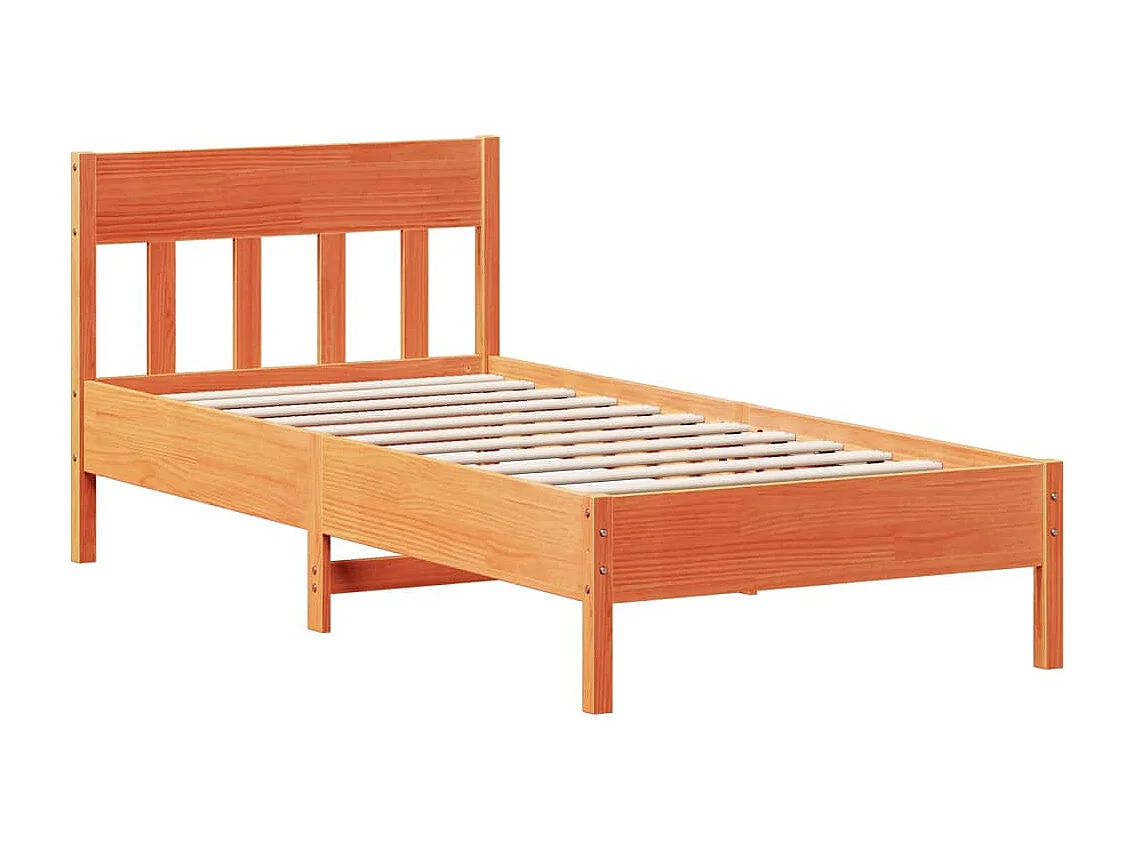 Cama sem colchão 100x200 cm pinho maciço castanho-mel