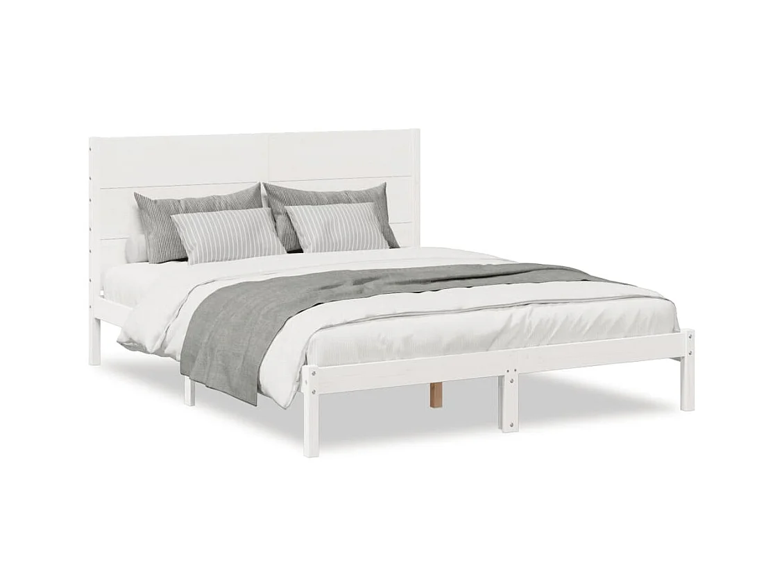Cadre de lit extra long sans matelas 140x210 cm bois massif