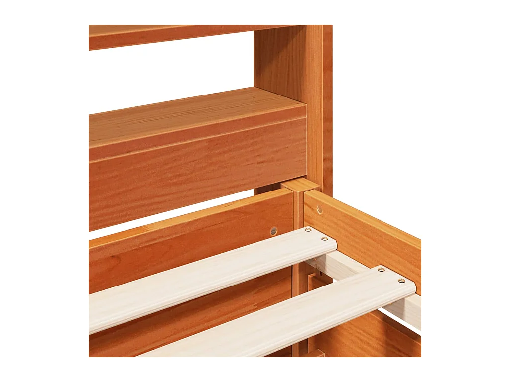 Cadre de lit sans matelas cire marron 140x190cm bois pin massif