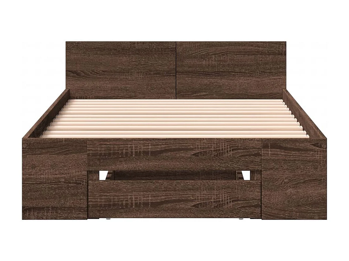 Cadre de lit avec tiroir sans matelas chêne marron 90x190 cm