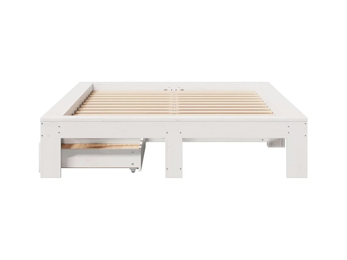 Cadre de lit sans matelas blanc 120x190 cm bois de pin massif
