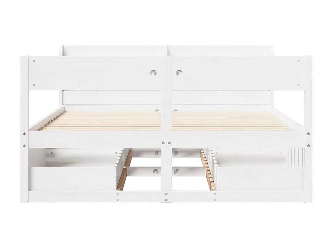 Cadre de lit sans matelas blanc 120x190 cm bois de pin massif