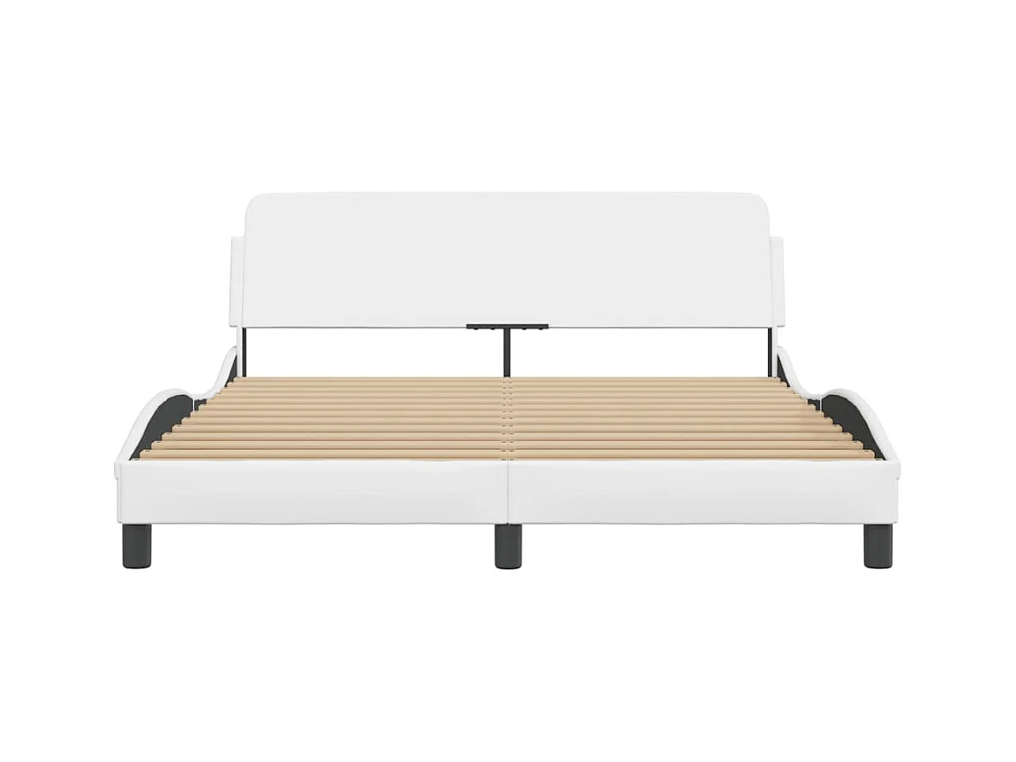 Giroletto con Testiera Bianco 160x200 cm in Similpelle