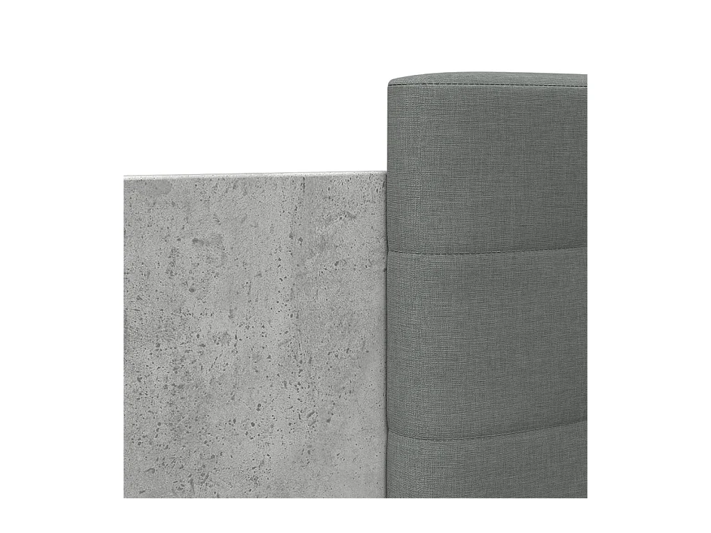 Cama con cabecero madera de ingeniería gris hormigón 75x190 cm