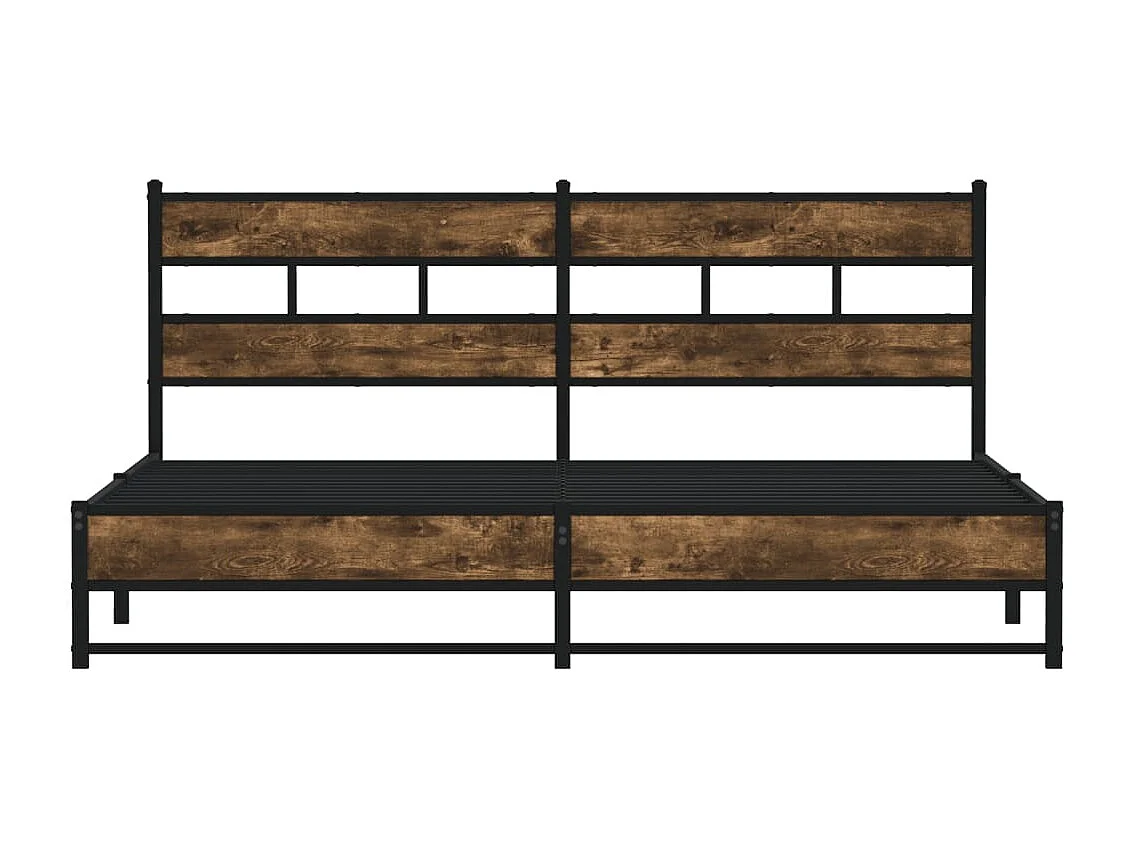 Metallbett ohne Matratze Räuchereiche 200x200 cm