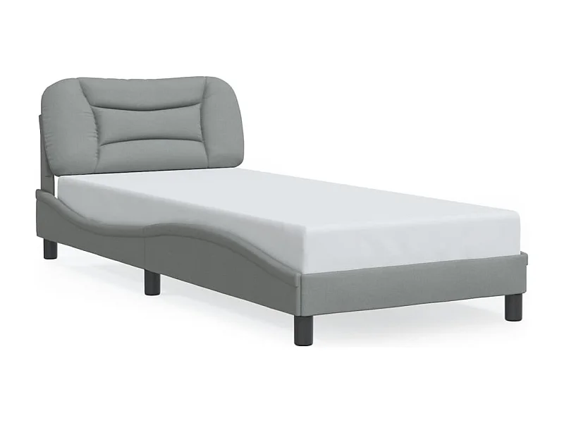 Cadre de lit sans matelas gris clair 80x200 cm tissu