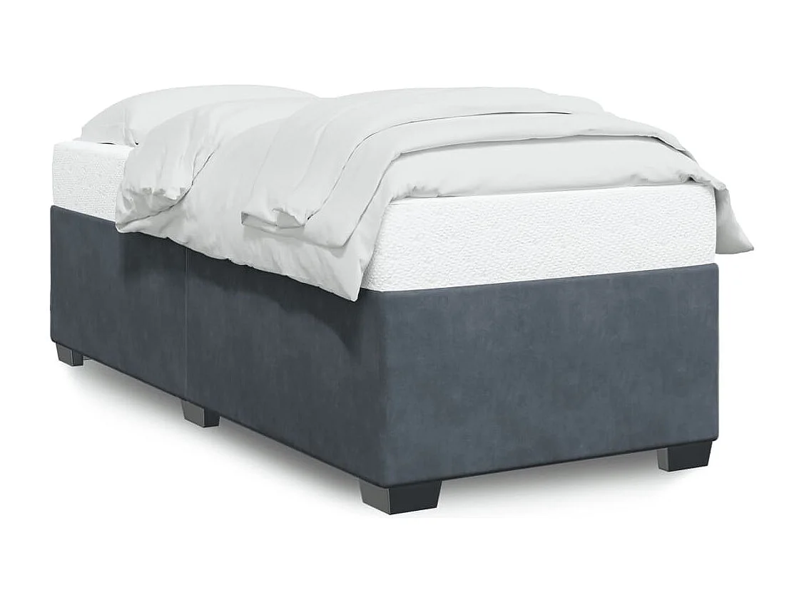 Cadre de lit sans matelas gris foncé 100x200 cm velours