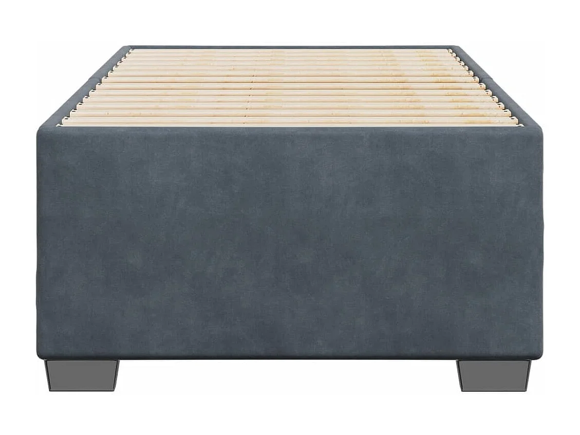 Cadre de lit sans matelas gris foncé 100x200 cm velours