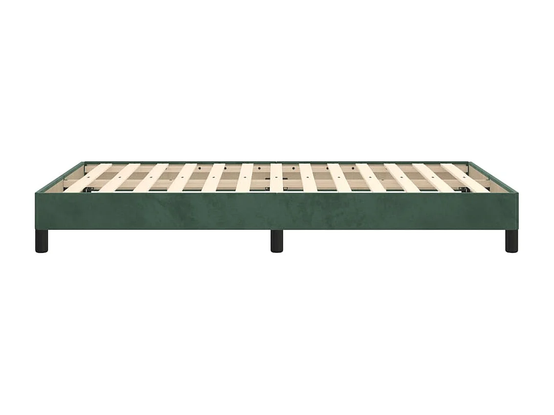 Cadre de lit sans matelas vert foncé 120x190 cm velours