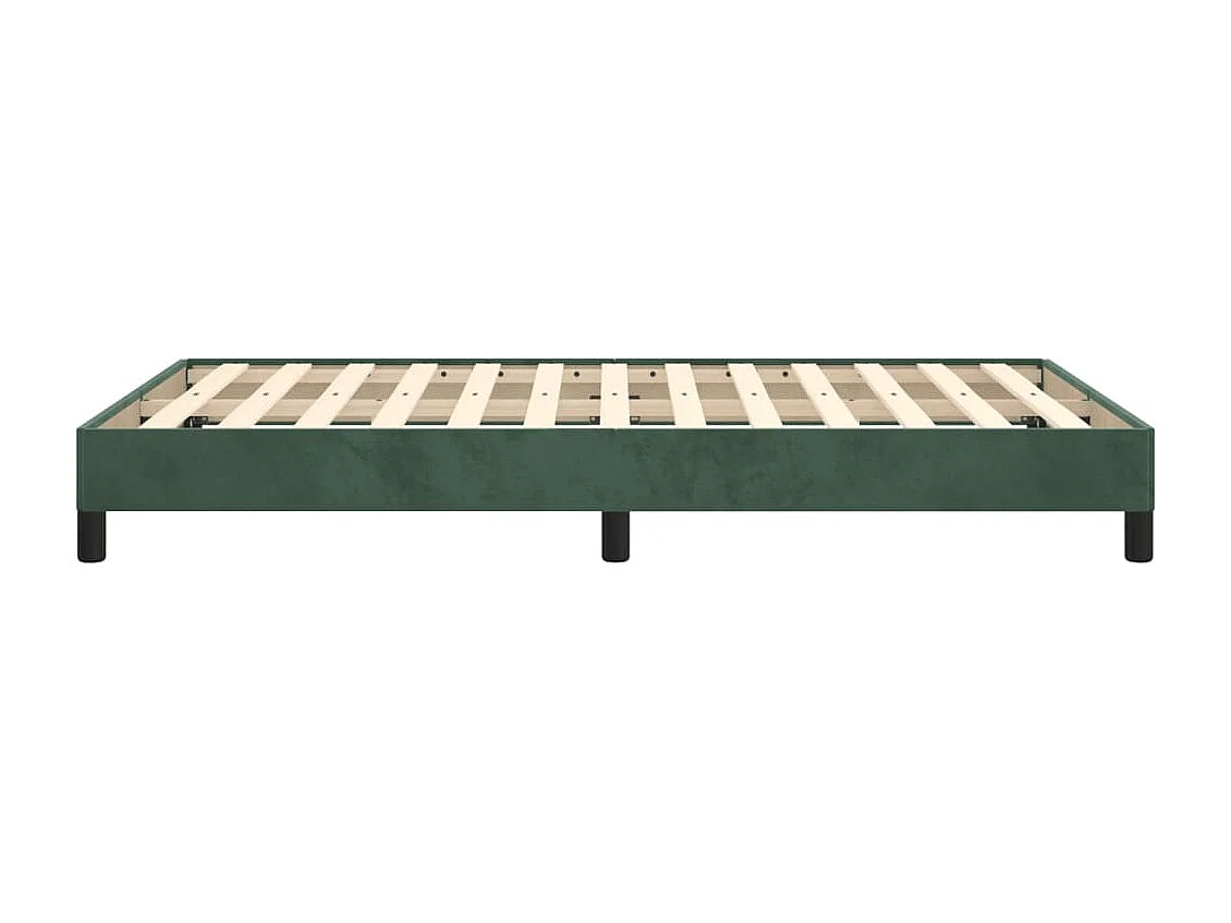 Cadre de lit sans matelas vert foncé 120x190 cm velours