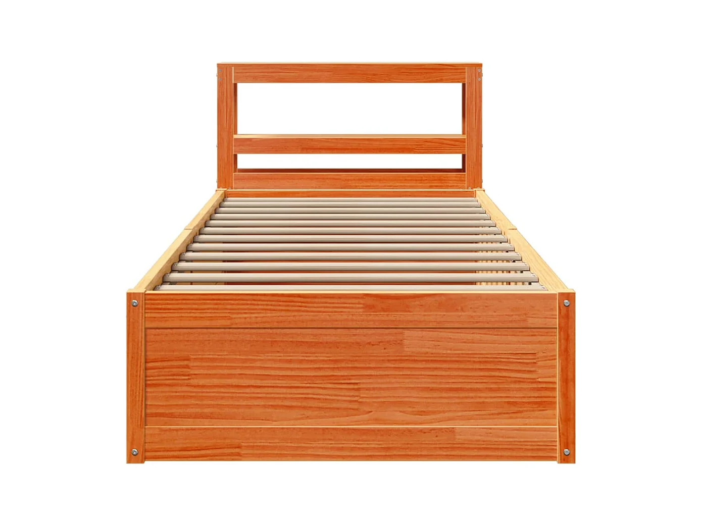 Estrutura cama c/ cabeceira 75x190 cm pinho maciço castanho-mel